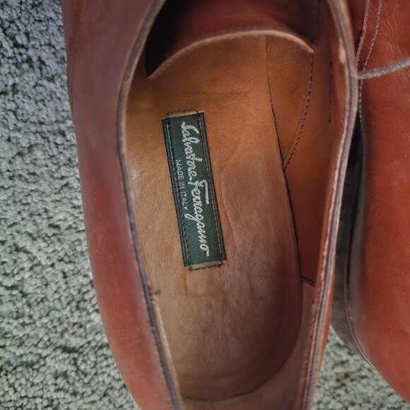 Salvatore Ferragamo brown leather oxfords size 10.5